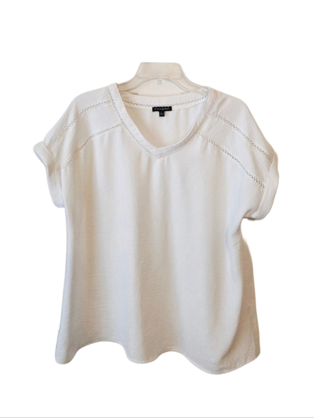 Ava & Grace White Short Sleeve Blouse